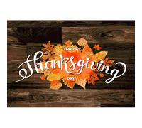 Xiaoterna 2,7x1,8m Automne Joyeux Thanksgiving Fond Feuilles d'érable Planche en Bois Vintage Marron Thanksgiving à la Ferme Fond de Photographie Grange nostalgique Récolte Décoration de fête