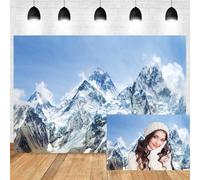 Xiaoterna 2,7x1,8m Décor Hivernal avec Neige et Montagnes Paysage Hivernal féérique Ski en Haute Montagne Paysage Naturel Fond Photographique Aventure en Plein air Accessoires pour Portraits