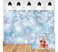 Xiaoterna 2,7x1,8m Fond Neigeux Paysage Hivernal féérique Flocons de Neige Scène enneigée Scintillante Fond Photographique Joyeux Noël Bonne année Décoration pour fête d'anniversaire en Famille