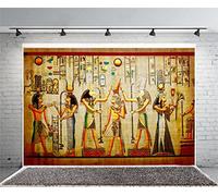Xiaoterna 2,7x1,8m Toile de Fond Égypte Ancienne Toile de Fond pour Peinture Murale de l'Egypte Ancienne Scène d'Egypte Murale Pharaon Hiéroglyphes Papyrus égyptien Toile de Fond Décoration