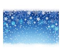 Xiaoterna 6x3m Fond Bleu avec Flocons de Neige hivernaux Joyeux Noël Paillettes Fond Photographique Paysage Hivernal féérique Fêtes de Fin d'année en Famille Décorations pour fêtes d'anniversaire