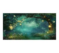 Xiaoterna 6x3m Fond de Forêt Jungle Safari Vue de Nuit Arbre Vert Papillon Fond Photographique Jardin de Charme au Printemps Forêt enchantée de fées Toile de Fond Fournisseurs de décoration