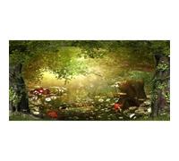 Xiaoterna 6x3m Jardin de Champignons de Conte de fées Toile pour Photographie de Forêt Enchantée et Printemps Fantaisiste