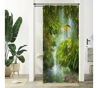 Xiaoterna Rideau de Douche Conte de fées forêt Fantastique Conte de fées printanier Rideau de Douche forêt enchantée Rideau de Douche ver luisant Tissu imperméable et Lavable en Machine 90x180cm