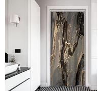 Xiaoterna Rideau de Douche en Marbre Éclat d'Or - Luxe Gris Or Noir, Tissu Imperméable et Lavable en Machine pour Salle de Bains 90x180cm