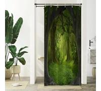 Xiaoterna Rideau de Douche Printemps Rideau de Douche forêt Magique Rideau de Douche Paysage Naturel mystérieux Jungle Fantastique Rideau de Douche Tissu imperméable et Lavable en Machine 90x180cm