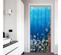 Xiaoterna Rideau de douche sous-marin motif animaux du monde marin, poissons, tortues, corail, lavable en machine, tissu imperméable, 90 x 180 cm