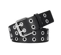 XIAOWU Ceinture cloutée pour homme et femme - Double trou - Punk - Simple - Mode gothique - Pour pantalons, jeans, jupes, a-noir, 105 cm