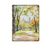 xiaoxiaoshen Central Park New York paysage de voyage NYC Scenic Pr Décoration murale en métal Affiche moderne Décoration d'intérieur Art Maison Bar Boutique Décorations Vintage Panneau 40 x 30 cm