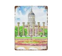 xiaoxiaoshen Cityscape Missouri State University Décoration murale en métal Affiche moderne Décoration d'intérieur Bar Boutique Panneau vintage 40 x 30 cm