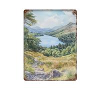 xiaoxiaoshen Coniston Water Lake District Landscape, UK Wall Decor Art Metal Tin Poster Modern Home Art Home Bar Shop Décorations Vintage Sign 40 x 30 cm