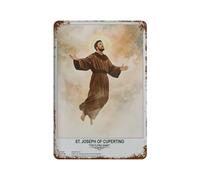 xiaoxiaoshen Décoration murale Saint Joseph de Cupertino en métal - Décoration d'intérieur moderne - Décoration d'intérieur - Bar - Décoration vintage - 30 x 20 cm