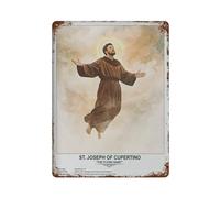 xiaoxiaoshen Décoration murale Saint Joseph de Cupertino en métal - Décoration d'intérieur moderne - Décoration d'intérieur - Bar - Décoration vintage - 40 x 30 cm