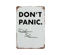 xiaoxiaoshen Décoration murale vintage en métal avec citation de Douglas Adams Don't Panic - 30 x 20 cm