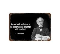 xiaoxiaoshen Harry Houdini Décoration murale en métal avec citation inspirante - Décoration d'intérieur moderne - Décoration d'intérieur, bar, boutique, panneau vintage - 20 x 30 cm