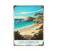 xiaoxiaoshen Leo Carrillo State Park California Travel Beach Gift 1 Décoration murale en métal Décoration d'intérieur moderne Décoration d'intérieur Bar Boutique Panneau vintage 40 x 30 cm
