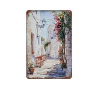 xiaoxiaoshen Naxos - Décoration murale en métal - Motif île côtière de Grèce - Scène panoramique grecque - Décoration d'intérieur moderne - Décoration d'intérieur - Bar - 30 x 20 cm
