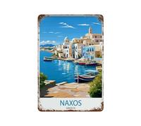 xiaoxiaoshen Naxos Décoration murale en métal Motif voyage Grèce 30 x 20 cm