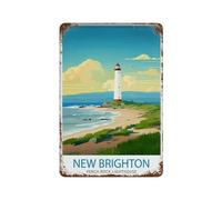 xiaoxiaoshen Perch Rock Lighthouse New Brighton Nautical Maritime Coastal Home Gift for Light Wall Decor Art Metal Tin Poster Modern Home Art Home Bar Shop Decorations Vintage Sign 30 x 20 cm