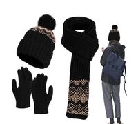 XIAOXIAOYU Bonnet Hiver - Ensemble Bonnet Écharpe Gants pour Femmes Hiver,Renforcé Anti-Froid Chauffant Mains | Temps Froid