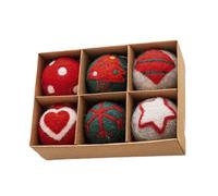 XIAOXIAOYU Boules de Noël en feutre, 6 boules de décoration de Noël en feutre de laine | Pendentifs ronds décoratifs, ornement doux en flocon de neige pour les fournitures d'hiver du Nouvel An