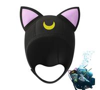 XIAOXIAOYU Capuche en néoprène - Cagoule de plongée réglable | Cagoule de plongée imperméable avec oreilles de chat Pantalon de sport nautique léger pour femme Piscine Voyage en plein air