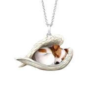 XIAOXIAOYU Collier d'ailes de Chien d'ange endormi | Collier de Bijoux de Charme pour Femme Pendentif avec Chaîne Mignonne,Accessoire de Mode, Collier d'angle pour Le Nouvel an, Les Rencontres, Les