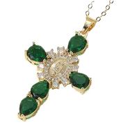 XIAOXIAOYU Collier Pendentif Croix de la Vierge Marie, Collier Croix de Sainte Marie - Collier Croix de Cristal de la Vierge Marie - Cadeaux de Bijoux pour Femmes, Bijoux de Collier pour Mariage