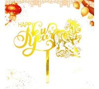 XIAOXIAOYU Décoration de Gâteau Bonne Année 2026 | 2D Acrylique 2026 Année Cheval Fournitures Anniversaire,Décorations pour Gâteaux de Fêtes,pour Anniversaire Parents Adultes Boulangeries Événements à