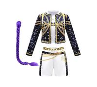 XIAOXIAOYU Deguisement K/pop Demons Hunter Enfant - 4 Pièces Pop Cosplay Anime Rumii Perruques, Pop Singers Déguisement Complet D'anime Cosplay Accessoire Costume, Noel Enfant fille 3-14 Ans