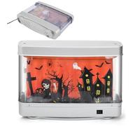 XIAOXIAOYU Faux aquarium d'Halloween, lampe d'aquarium d'Halloween, lampe décorative d'aquarium, faux aquarium avec esprit mobile, faux aquarium LED pour Halloween