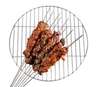 XIAOXIAOYU Grille de barbecue - Grille de barbecue - Support rond portable en acier inoxydable pour cour, pique-nique, camping, plage