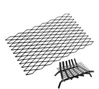 XIAOXIAOYU Grille de Cheminée en Acier - Acier Robust Résistant à la Chaleur Ignifuge - Support à Bûches avec Écran Grillagé | pour Réunions Familiales Événements Extérieurs Appartement Chambre Salon