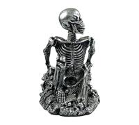 XIAOXIAOYU Petit Rangement à Bouteilles - Porte-Bouteilles Tête de Mort | Présentoir Squelette Accessoire de Bureau, Décor Gothique Pièce Maîtresse de Table Décoration d'halloween pour Fête Maison