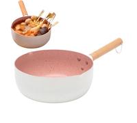 XIAOXIAOYU Poêle antiadhésive - Poêle à ragoût de cuisine | Accessoires de cuisine ménagers avec poignée en bois pour cuisinière à induction en céramique, cuisinière à induction, camping, pique-nique