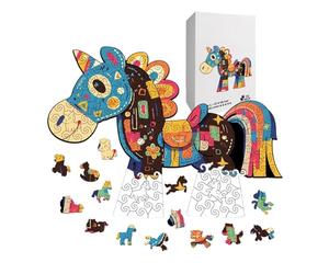 XIAOXIAOYU Puzzles en Bois,Activité Éducative en Forme de Cheval - Puzzles en Bois pour Adultes,pour Voyage, Route, Avion, Voiture, en Attente, Famille, Grands-Parents et Petits-