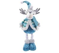 XIAOXIAOYU Rétractable du Père Noël, du Père Noël Debout, Père Noël Bleu Doux avec Jambes Télescopiques, Ornements de Table décoratifs saisonniers autoportants pour Table à Manger,
