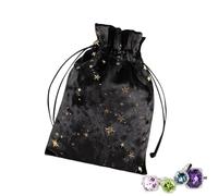 XIAOXIAOYU Sac à cartes de tarot, pochette à bijoux avec cordon de serrage - Pochette à bijoux, cartes Oracle exquises, sacs à bijoux, sac élégant pour tarot et dés pour runes, cartes Oracle, Noir