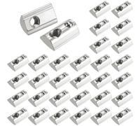 xiaoxiaozhijia 30 Pièces 3030 Séries Écrou en T,Écrous Coulissants M6,T-Slot Nutbille Avec Bille,Vis de Rainure 8 T pour Profilé Aluminium