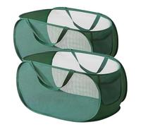 xiaoxiaozhijia Lot de 2 Panier à Linge Pliable,Pop Up Corbeille a Linge Sale,36 * 36 * 58 cm,Bac à Linge avec Anse,Panier de Rangement pour Chambre College Dorm Camping et Voyage (Green)