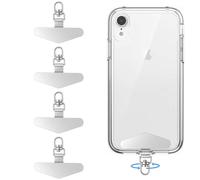 xiaoxiaozhijia Lot de 4 Patch pour Téléphone Portable de 0,3mm,Patchs Universels pour Cordon de Acier Inoxydable Avec Articulation Pivotante à 360° pour Toutes les Coques (Argent)