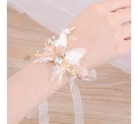 XIAOXIN 2 pièces Perle Cristal Poignet Fleurs Bracelet Demoiselle d'honneur Enfants Main Fleur Mariage Belle mariée Mariage Bracelets Filles Bijoux