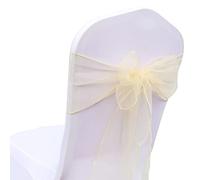 XIAOXIN 50 PCs/lot Chaise de Mariage décoration Organza Chaise Ceintures Noeud Bandes Chaise arcs pour pour fête de Mariage Banquet événement Chaise décors