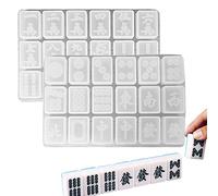 Xiaoxin Moule en résine Mahjong | Mahjong Chinois Silicone | Dominoes Epoxy Silicone Moules pour Domino, Mahjong Ornements, Home Decors