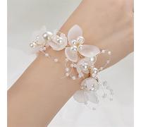 XIAOXIN Perle Cristal Poignet Corsage Demoiselle d'honneur Enfants Main Fleur Mariage Belle Mariée Bracelets De Mariage Filles Bijoux Bracelets