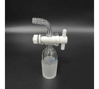 XIAOYANLIU Raccord d'aspiration courbé, vanne PTFE 34/35, Joint avec Robinet d'arrêt PTFE Embouchure rodée Standard, raccord courbé avec Piston