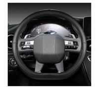 XIAOYANS Housse Volant Voiture pour Citroen DS3 DS4 DS5 DS5 DS 5LS DS6 DS7 DS9 Housse Volant Voiture en Cuir Microfibre en Forme D 38 Cm Accessoires Automobiles Couvre Volant(Noir)