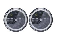 XIAOYANS Jeu De Phares Pour Mazda pour Miata mx-5 2x voiture 7 pouces phare Led salut/bas H4 Halo Angle yeux DRL Phare Avant(50w Halo light Black N)