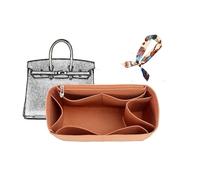 XIAOYIBAIHUOUK Sac organisateur doublé sac de rangement sac de rangement insérer sac cosmétique Portable for Hermes Birkin 25/30/35(Brown A,Birkin25)