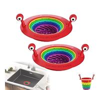 XIAOYIYI 2pcs Crépine D'évier de Cuisine Monster, Monster Kitchen Sink Strainer, Panier de Vidange d'évier de Cuisine Multicolore Pliable, Crépines d'évier de Cuisine et Bouchons d'évier